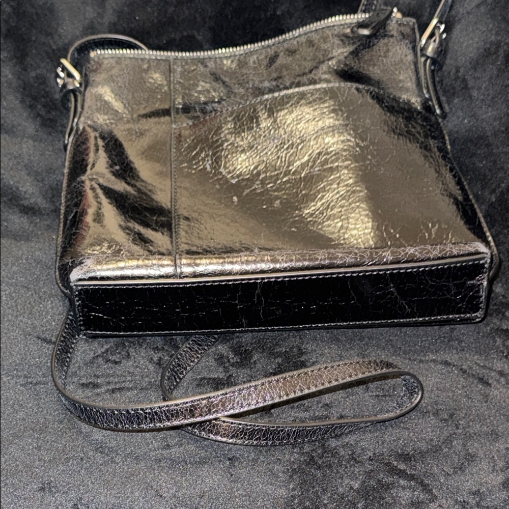 HOBO Glossy Black Leather Crossbody Bag - Picture 8 of 11